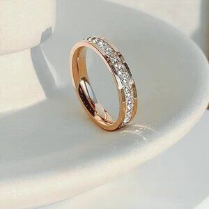 Single Stainless steel rose gold ring